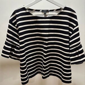 JCrew Black and White Striped Top. NWOT